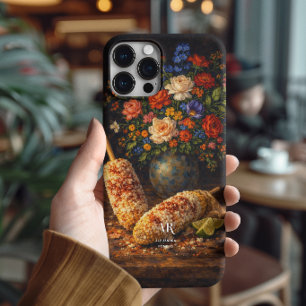 Funda Para iPhone 15 Pro Max Bodegón floral de elote   Monograma