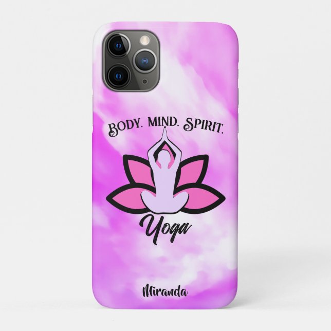 Funda De Case-Mate Para iPhone BODY MIND SPIRIT YOGA Meditación Aasana (Reverso)