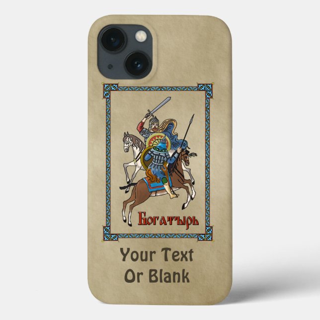 Funda De Case-Mate Para iPhone Bogatyr ruso medieval (Reverso)