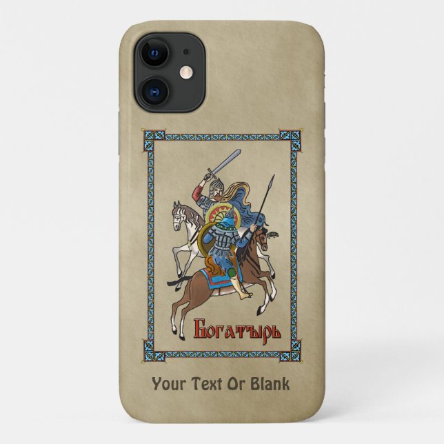 Funda De Case-Mate Para iPhone Bogatyr ruso medieval (Reverso)