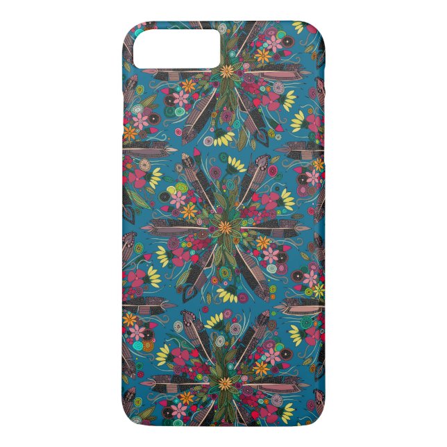 Funda De Case-Mate Para iPhone bohemia posy blue (Reverso)