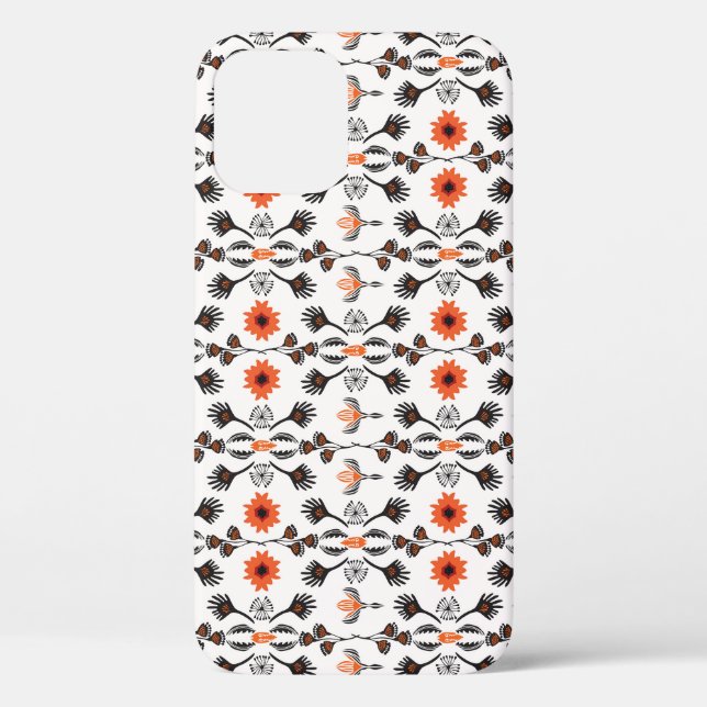 Funda De Case-Mate Para iPhone Bohemio a rayas florales: cosecha a mano. (Reverso )