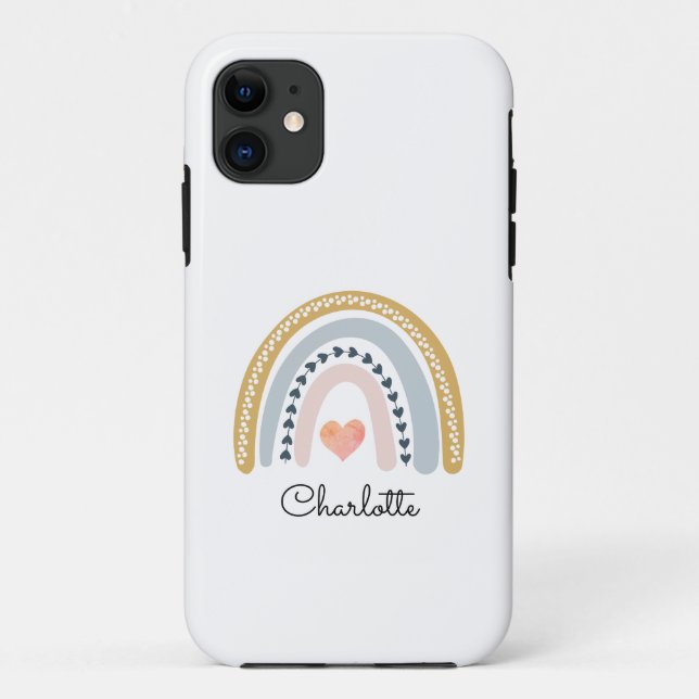 Funda De Case-Mate Para iPhone Boho acuarela estilo arcoiris noebo personalizado  (Reverso)