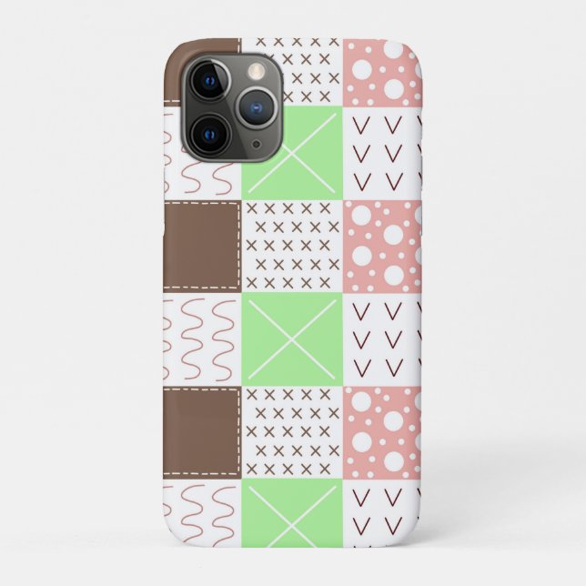 Funda De Case-Mate Para iPhone Boho Brown, Burgundy, Green y Mauve Whimsical (Reverso)