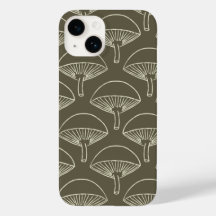 Boho Cottagecore Mushrooms Hand Drake Sage Green