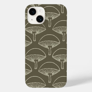 Funda Para iPhone 14 De Case-Mate Boho Cottagecore Mushrooms Hand Drake Sage Green