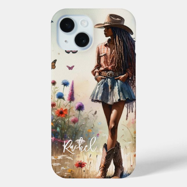 Funda De Case-Mate Para iPhone Boho Cowgirl personalizado (Reverso )