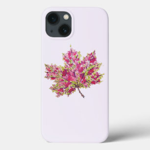 Funda Para iPhone 13 Boho de color de agua colorida de la hoja de otoño