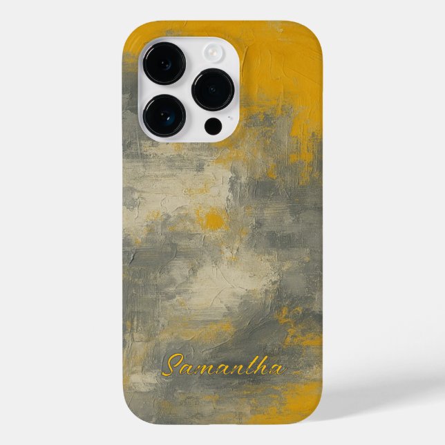 Funda De Case-Mate Para iPhone Boho Elegance Resumen Mustard & Gray Art (Reverso )