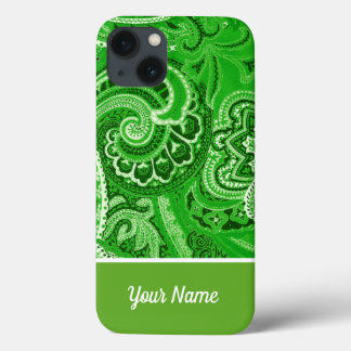 Funda Para iPhone 13 Boho Green Bandanna
