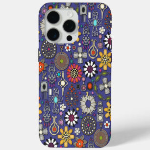 Funda Para iPhone 15 Pro Max boho jewel tesasures azul violeta
