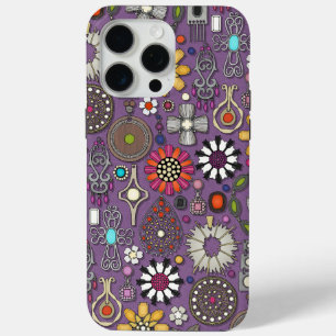 Funda Para iPhone 15 Pro Max boho jewel tesasures lilac