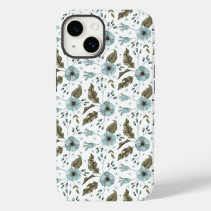 Funda Para iPhone 14 De Case-Mate Boho Moderno Floral Azul Verde