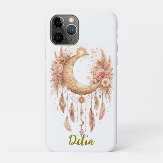 Funda De Case-Mate Para iPhone Boho Moon Mystical Vibe (Reverso)