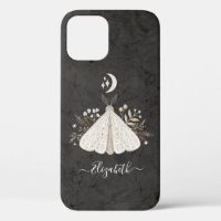Boho negro mariposa blanca vintage