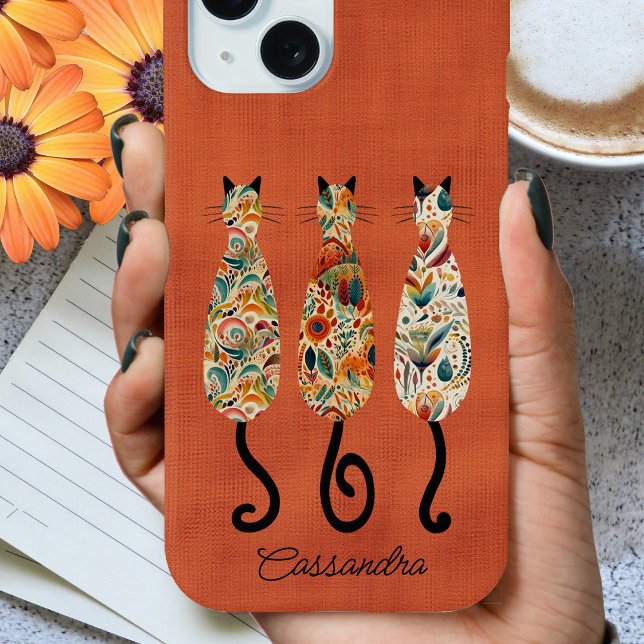 Funda De Case-Mate Para iPhone Boho Pattereó Tres Gatos (Subido por el creador)