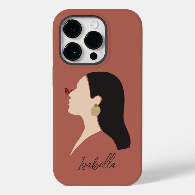 Funda De Case-Mate Para iPhone Boho Resumen arte mujer Ilustracion , tono de tier (Reverso )