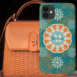 Funda Para iPhone 11 Boho Tribal Mandala en variación Verde azulada y N
