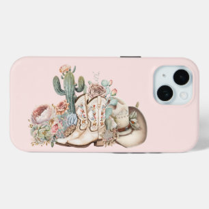 Funda Para iPhone 15 Boho vaquero del desierto vaquero botas vaquero go