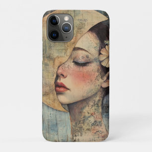 Funda Para iPhone 11 Pro Boho Vintage Woman y Half Moon