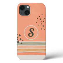 Boho Watercolor Custom Initial iPhone Case