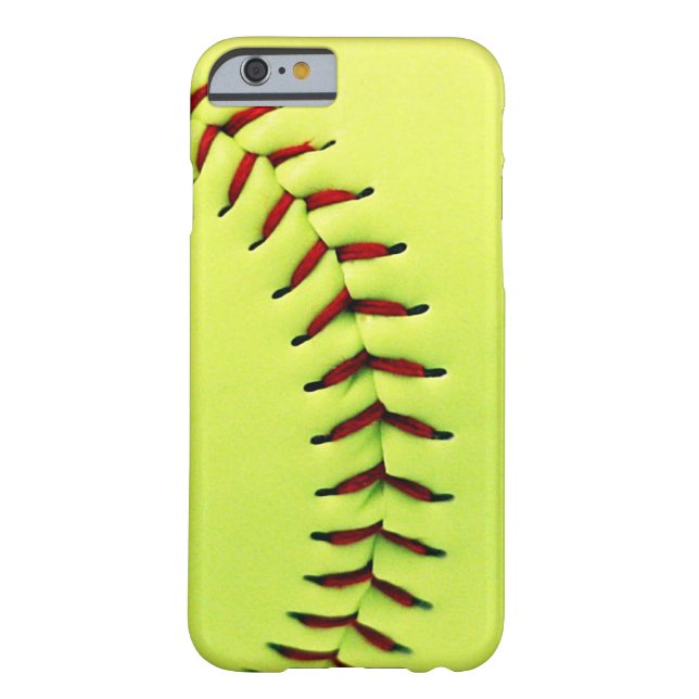 Funda De Case-Mate Para iPhone Bola amarilla del softball (Reverso)