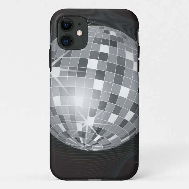 Funda De Case-Mate Para iPhone bola de disco plateado (Reverso)