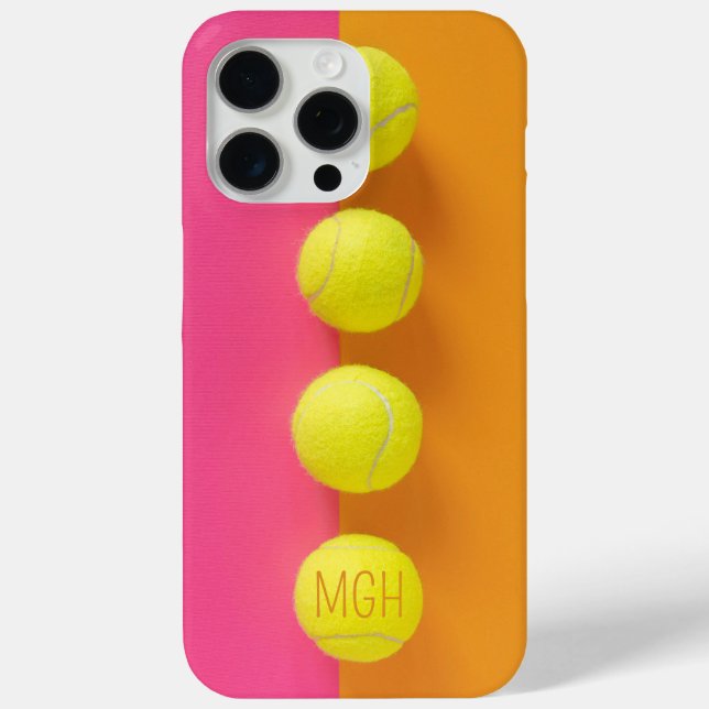 Funda De Case-Mate Para iPhone Bolas de tenis de monograma personalizado (Reverso )