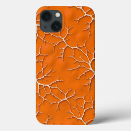 Funda Para iPhone 13 Bold Orange iPhone Case with Branch Texture
