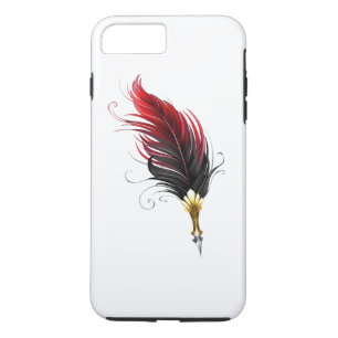 Funda Para iPhone 8 Plus/7 Plus Bolígrafo pluma roja con plumilla dorada