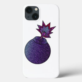 Funda Para iPhone 13 Bomba de galaxia purpurina