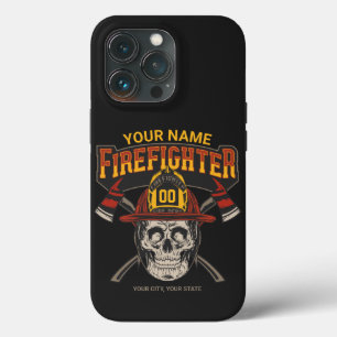 Funda Para iPhone 13 Pro Bombero de casco falso artificial personalizado