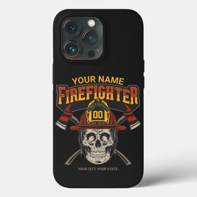 Funda De Case-Mate Para iPhone Bombero de casco falso artificial personalizado (Reverso )