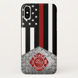 Funda Para iPhone X Bombero delgado línea roja