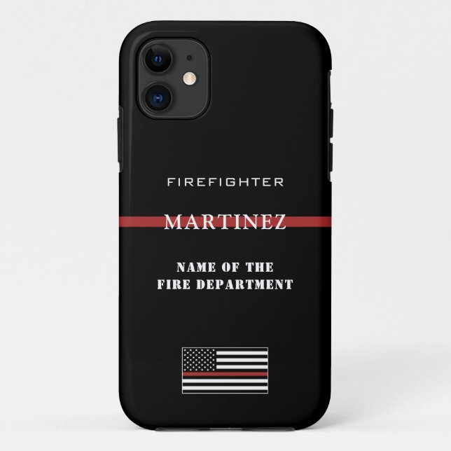 Funda De Case-Mate Para iPhone Bombero personalizado Departamento de bomberos del (Reverso)