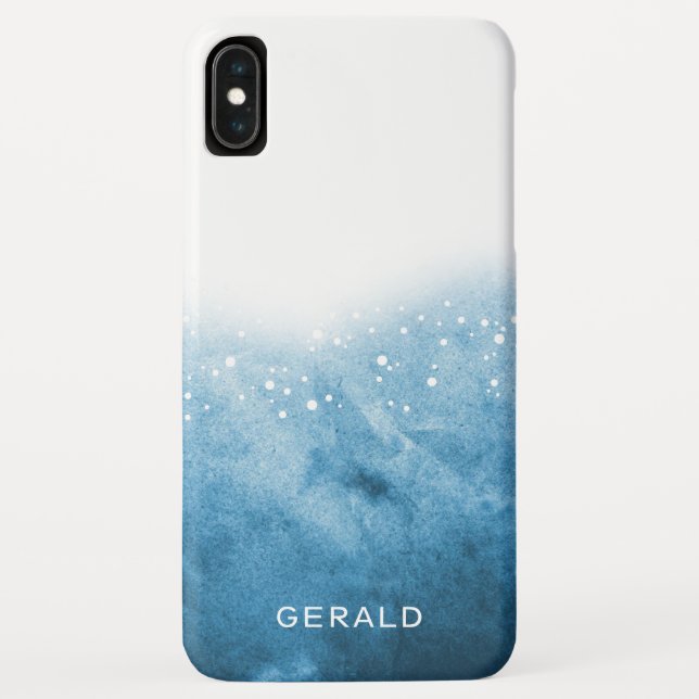 Funda De Case-Mate Para iPhone Bombillas de agua azul oceánica naranja monograma (Reverso)
