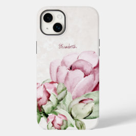 Funda Para iPhone 14 Plus De Case-Mate Bonita acuarela Peonies Beige Personalizado