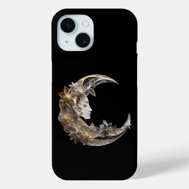 Funda De Case-Mate Para iPhone Bonita cara en la luna (Reverso )