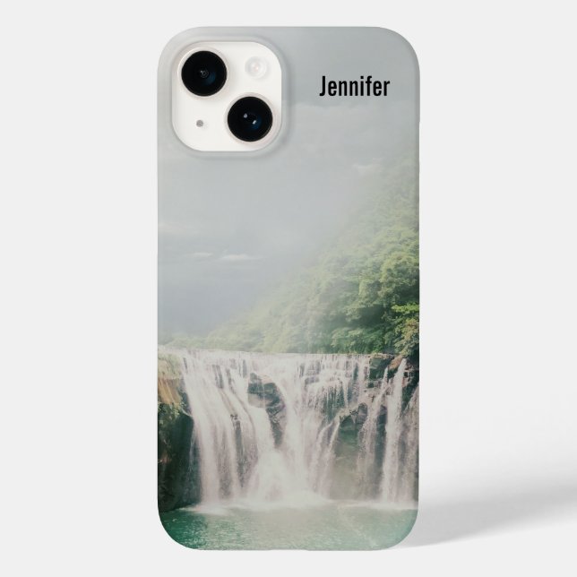 Funda De Case-Mate Para iPhone Bonita cascada en un bosque de montaña (Reverso )