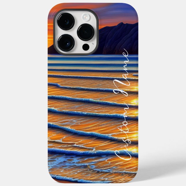 Funda De Case-Mate Para iPhone Bonita puesta de sol en la playa (Reverso )