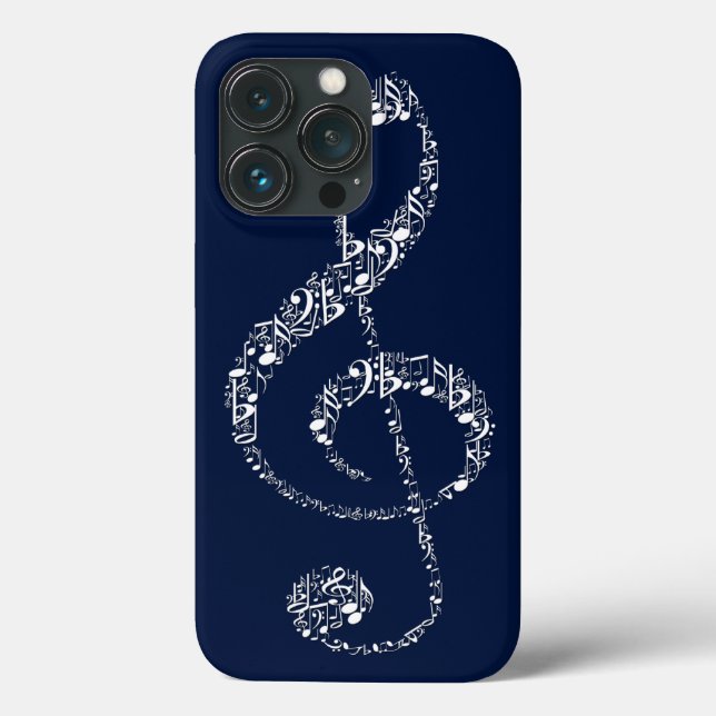Funda De Case-Mate Para iPhone Bonitas notas de música blanca (Reverso )