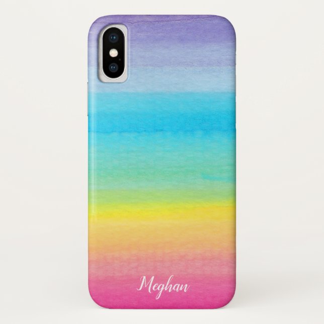 Funda De Case-Mate Para iPhone Bonito Arcoiris y nombre (Reverso)