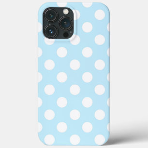 Funda Para iPhone 13 Pro Max Bonito Azul Claro Con Elegantes Puntos De Polka Gr