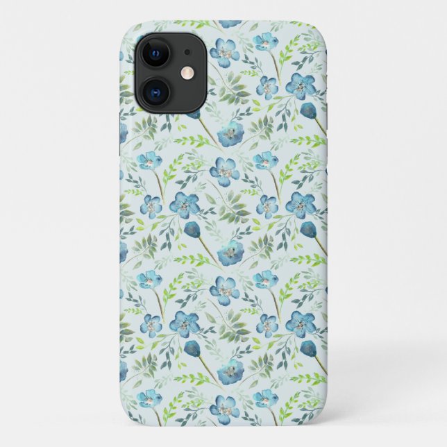 Funda De Case-Mate Para iPhone Bonito Bebé Ojos Azules Flora acuarela (Reverso)