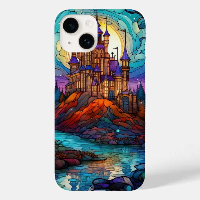 Funda De Case-Mate Para iPhone bonito castillo mágico manchado (Reverso )