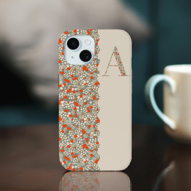 Funda De Case-Mate Para iPhone Bonito Clásico MONOGRAM Funda-Mate BEIGE FLORAL (Subido por el creador)