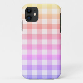 Funda Para iPhone 11 Bonito de Gingham con sombrero de arcoiris y plást