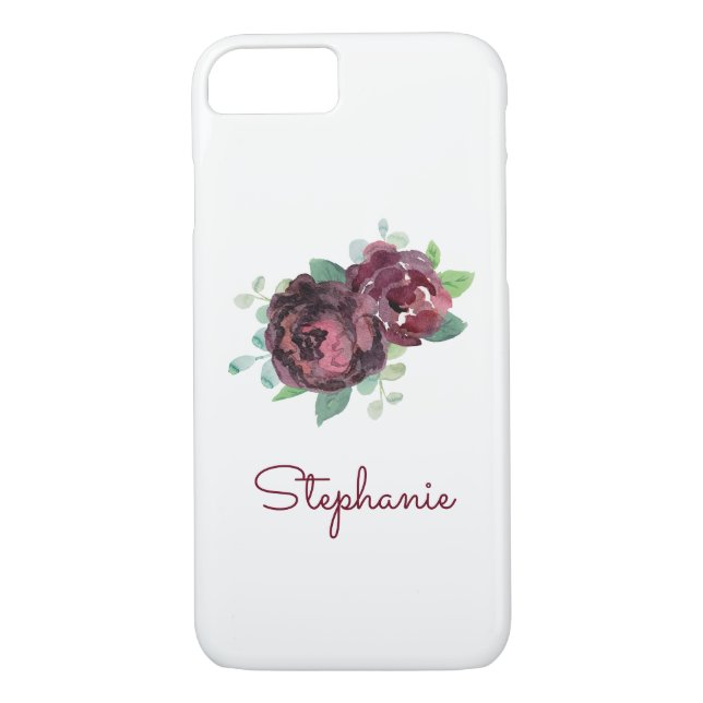 Funda De Case-Mate Para iPhone Bonito de Rosas de Borgoña (Reverso)