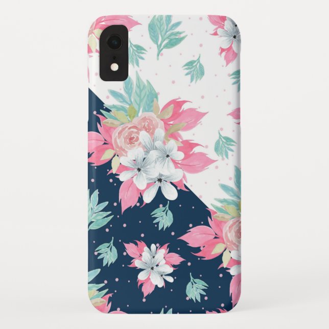 Funda De Case-Mate Para iPhone Bonito diseño floral (Reverso)