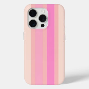 Funda Para iPhone 15 Pro Bonito en franjas rosadas